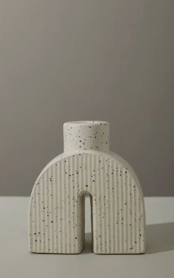 SPECKLED ARCH CANDLEHOLDER - 4.5"