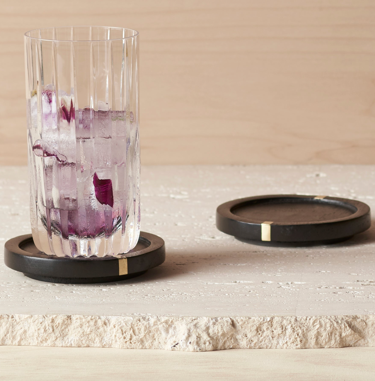 BLACK & BRASS COASTER - SET OF 4