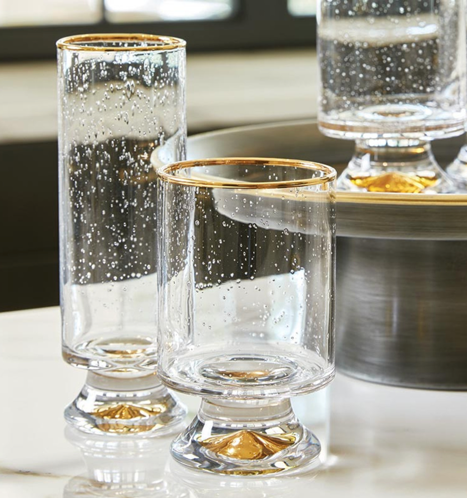 GOLD RIMMED CHAMPAGNE GLASS