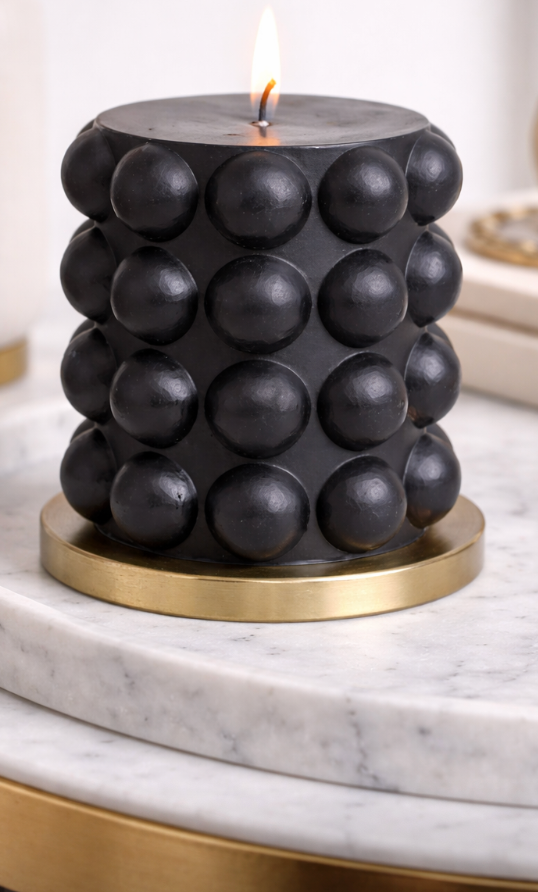 UNSCENTED HOBNAIL PILLAR CANDLE