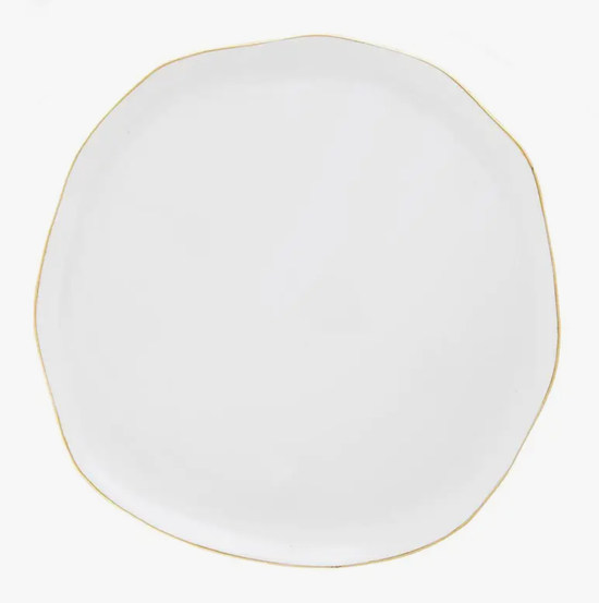 GOLD RIMMED WHITE TRAY