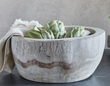 GRAY WOODEN BOWL