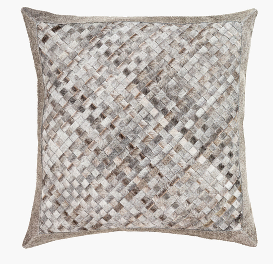 GREY HIDE PILLOW - 20" x 20"