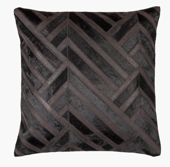 HAIR ON HIDE PILLOW- BLACK