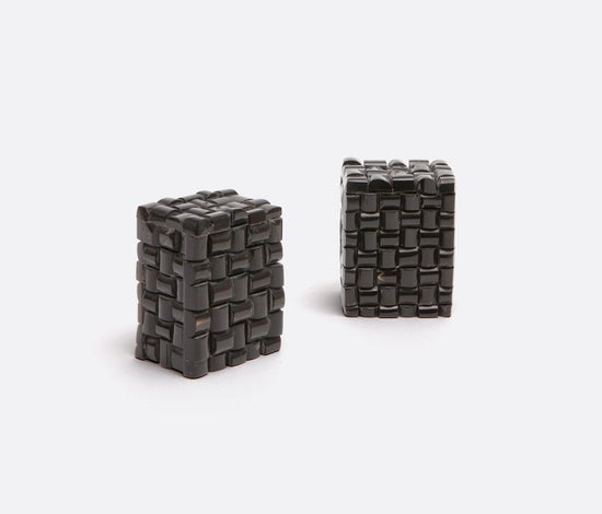 HORN SALT & PEPPER SHAKERS- BLACK