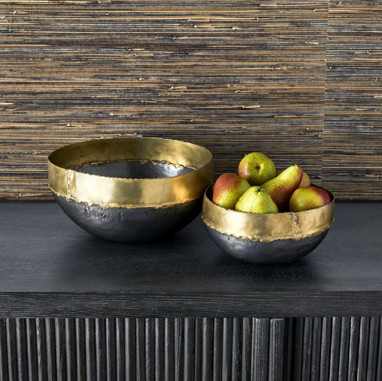 BRONZE AND CHARCOAL BOWLS - SET OF 2