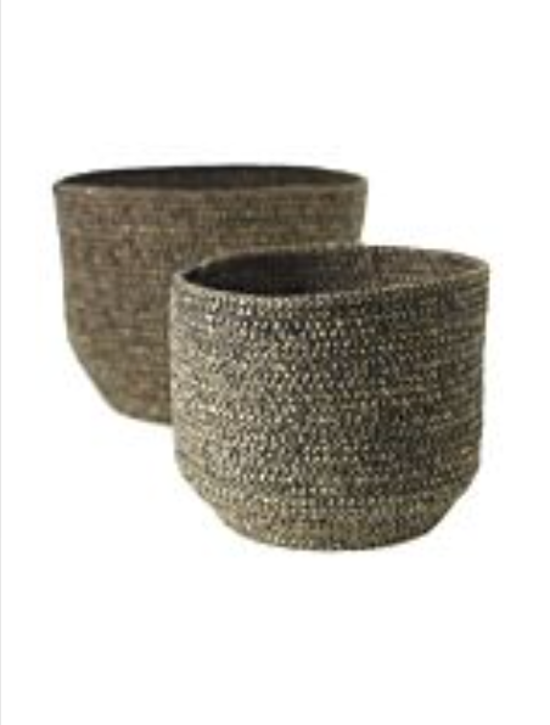 NATURAL WOVEN BASKETS - SET OF 2