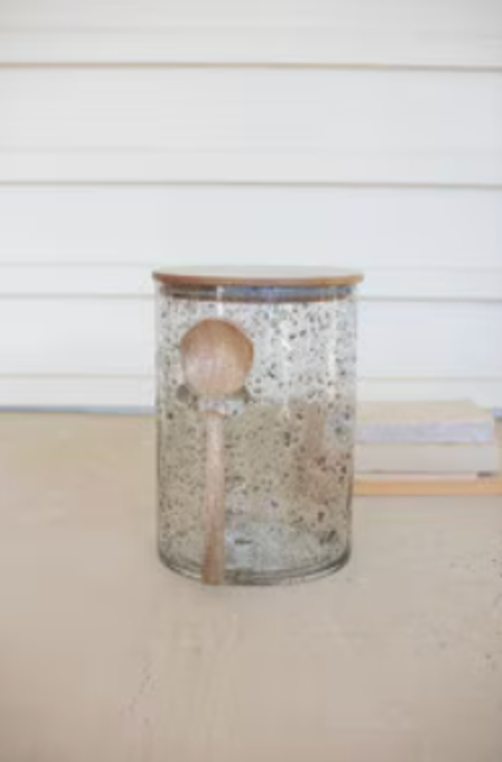 RUSTIC GLASS CANISTER-LARGE