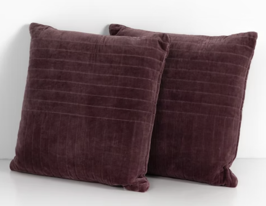 OXBLOOD TUFTED VELVET PILLOW