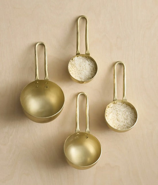ANTIQUE BRASS MEASURING CUPS