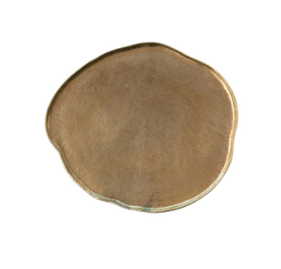 ANTIQUE BRASS ROUND TRAY