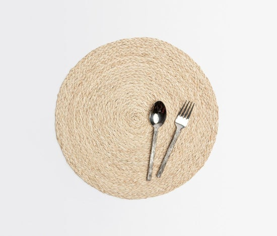 BLEACHED RAFFIA PLACEMAT - ROUND