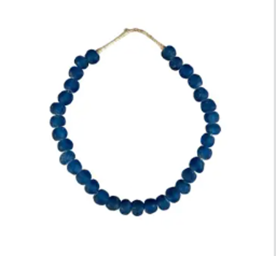 BLUE GLASS BEADS- LARGE