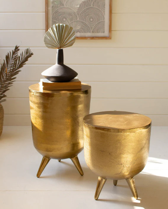 BRASS DRUM TABLES