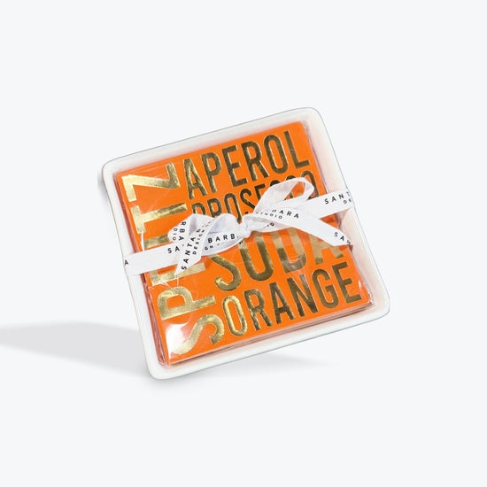 APEROL SPRITZ NAPKINS WITH CERAMIC TRAY