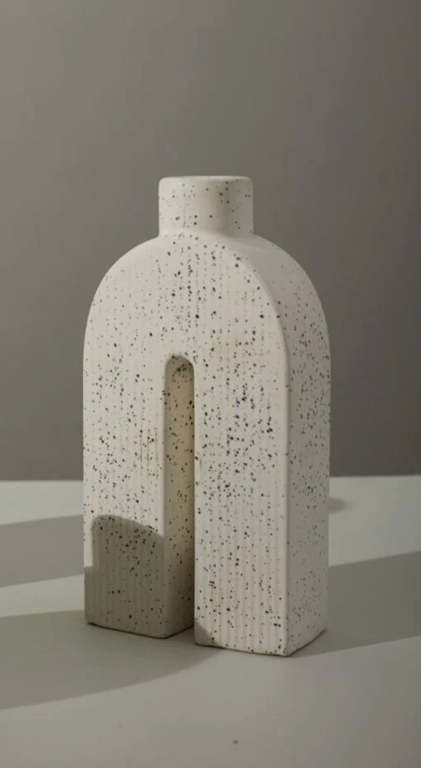 SPECKLED ARCH CANDLEHOLDER - 9"