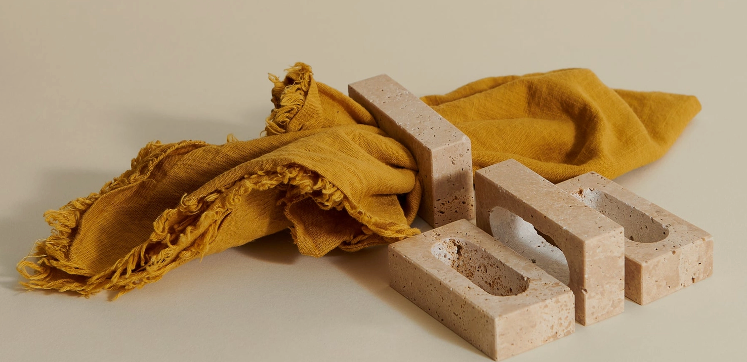 RECTANGULAR TRAVERTINE NAPKINS - SET OF 4