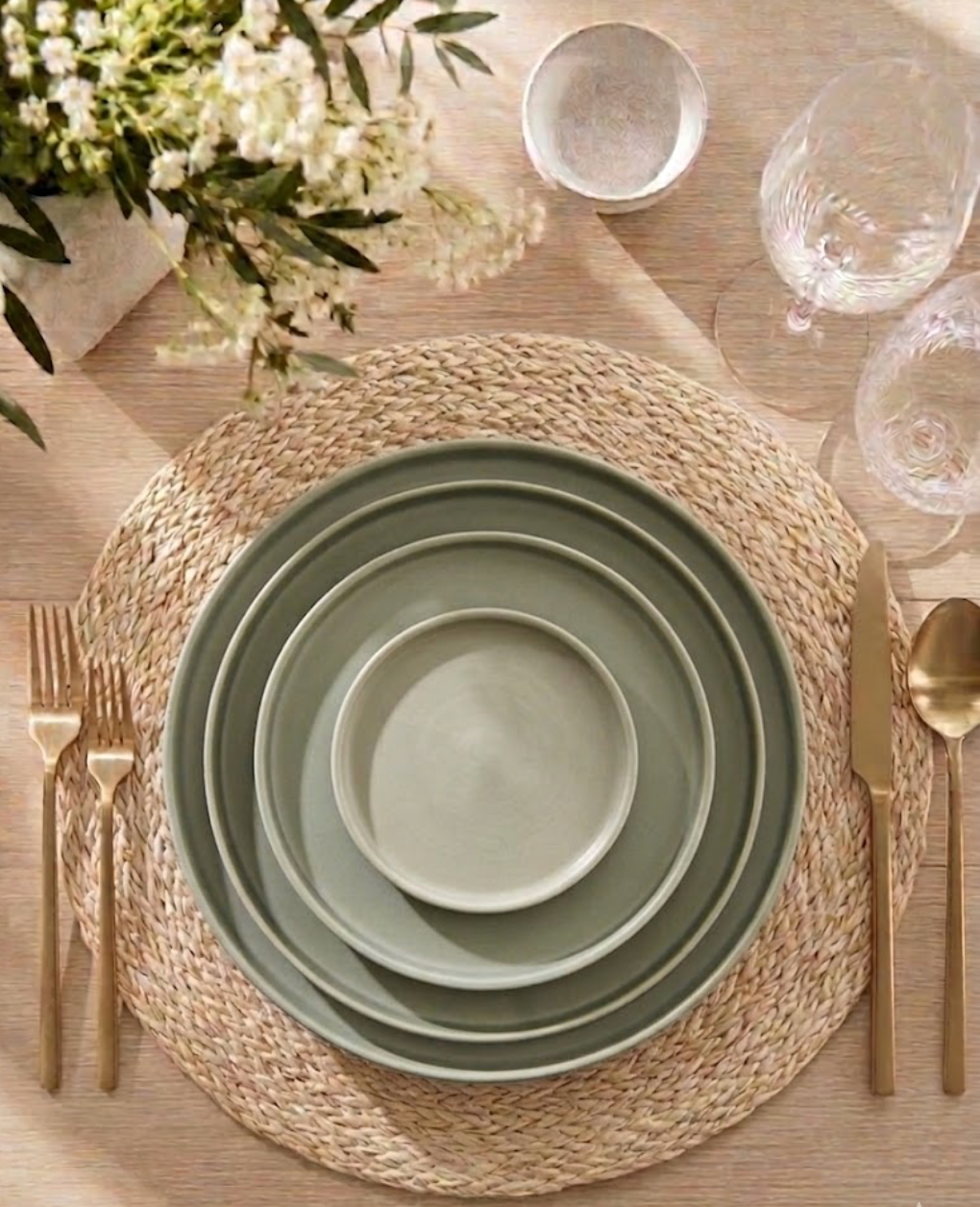 BLEACHED RAFFIA PLACEMAT - ROUND