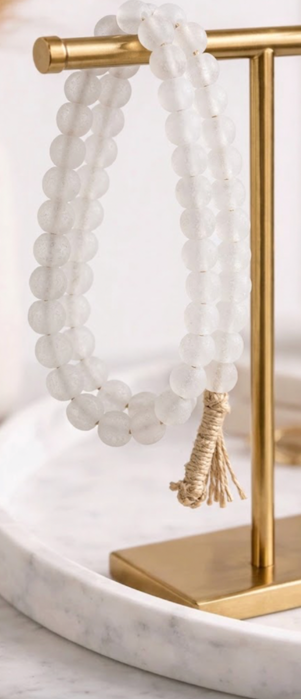 WHITE GLASS BEADS - SMALL