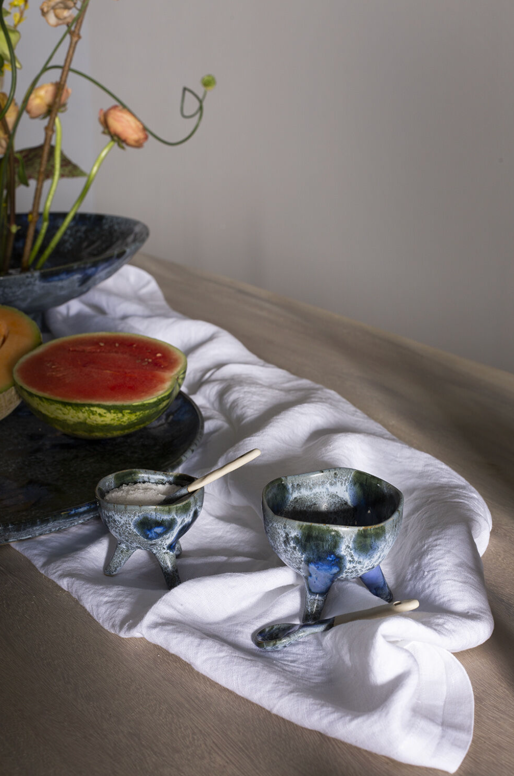 BLUE BOWL WITH SPOON - SMALL