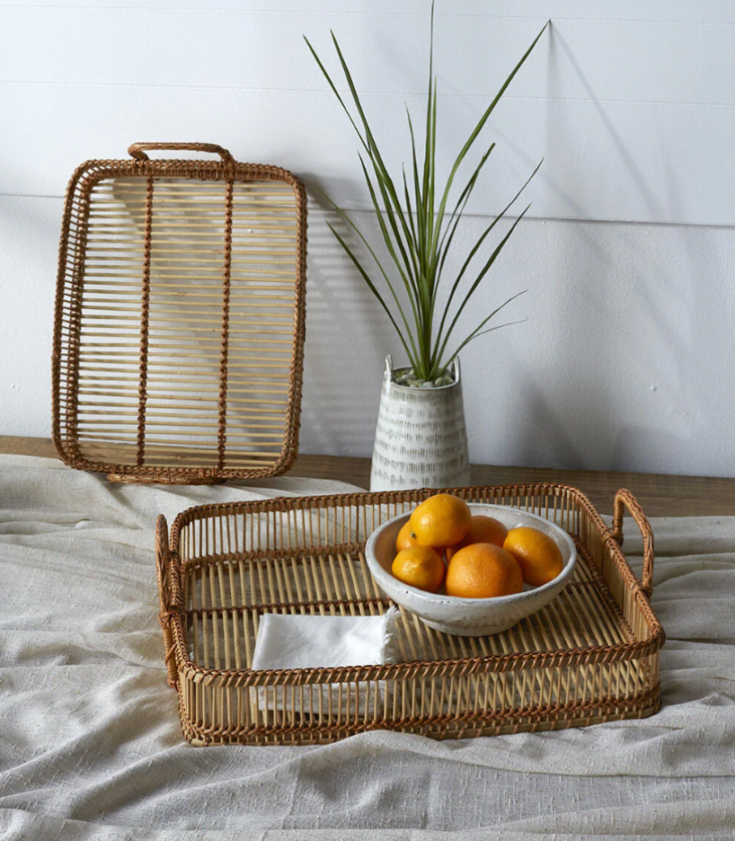 RATTAN WOVEN TRAY- LARGE
