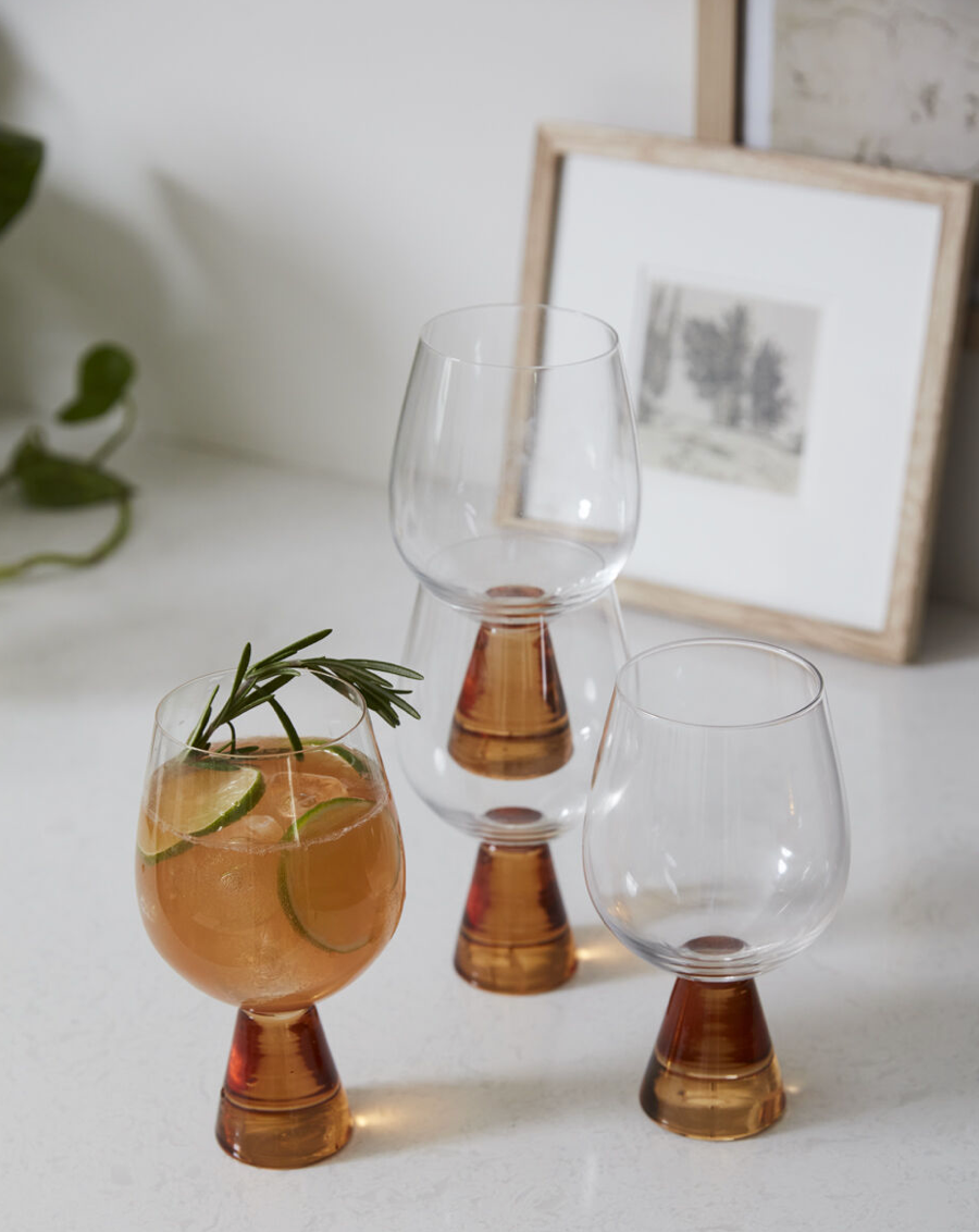 AMBER STEM GLASS- SHORT