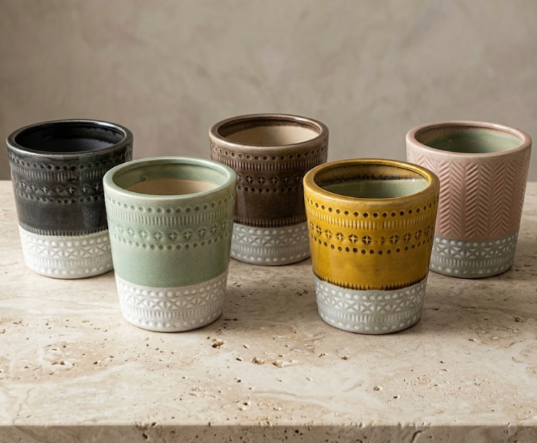 TWO-TONED CERAMIC POTS