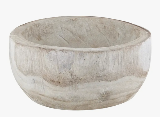 GRAY WOODEN BOWL