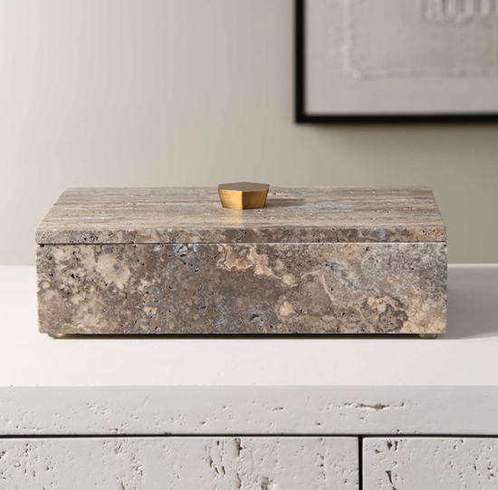 GREY MARBLE BOX WITH LID