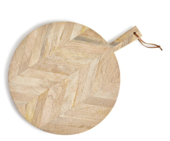 ROUND WOODEN SERVING BOARD - LARGE