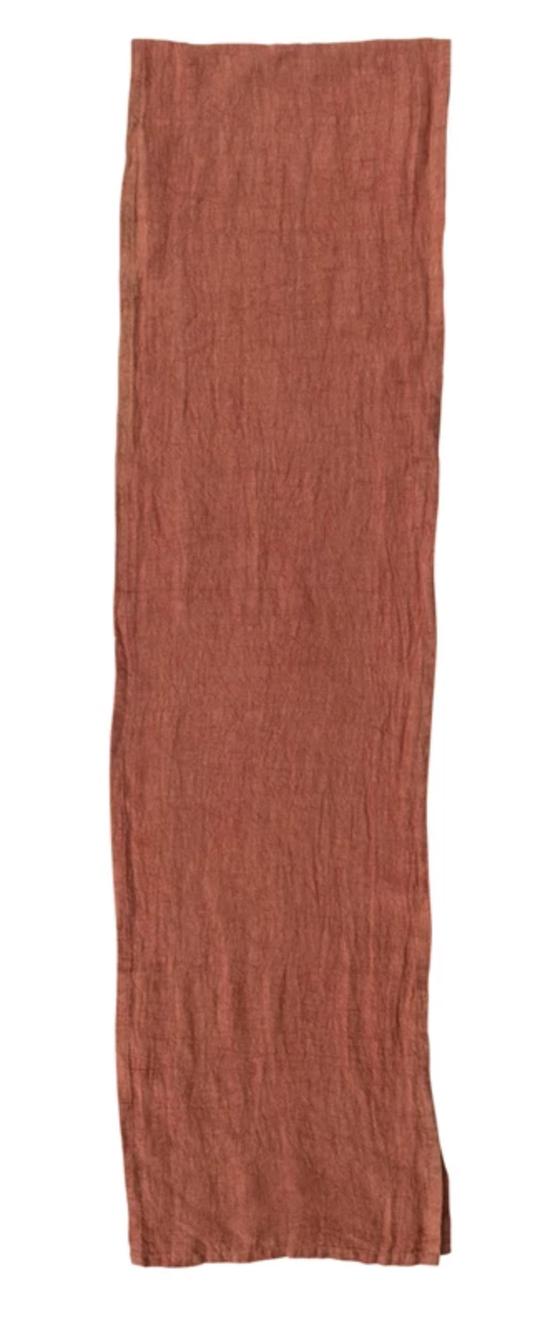 RUST LINEN TABLE RUNNER - 14"W x 108"L