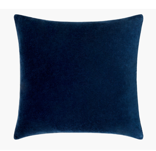 DEEP BLUE VELVET LUMBAR PILLOW