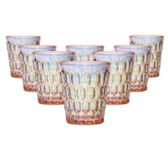 PINK DRINKING GLASS - SET OF 4