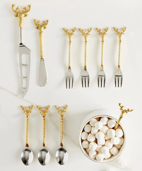 REINDEER CHARCUTERIE FORKS - SET OF 4