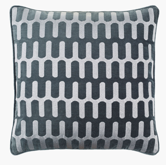 SILVER & CHARCOAL PILLOW - 18" x 18"