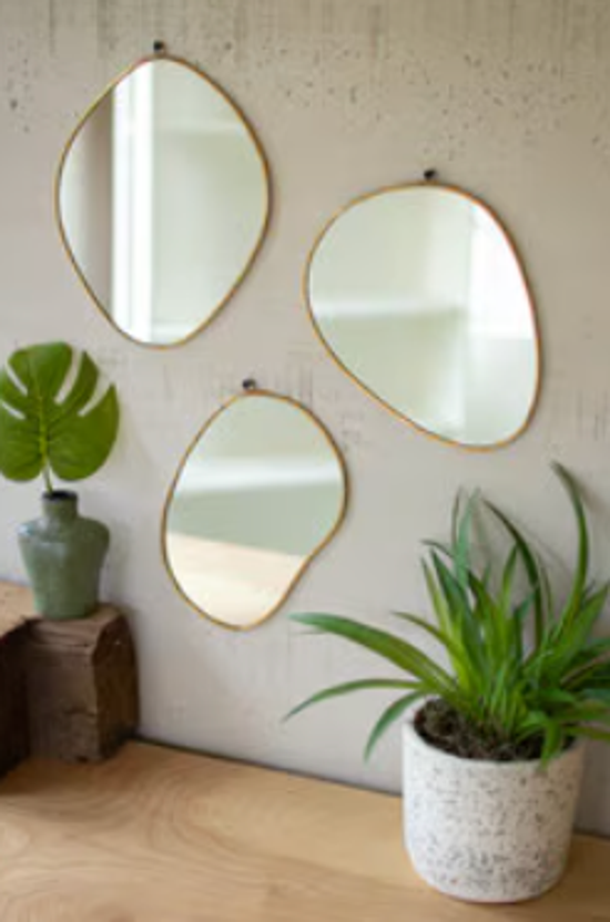 Unique Brass Mirrors S/3