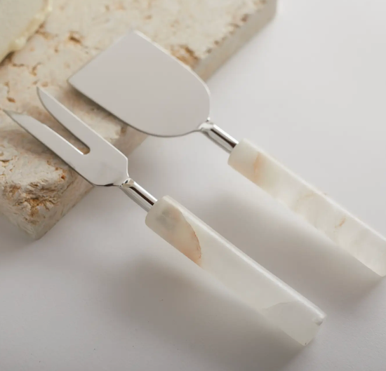 WHITE CHEESE KNIVES - SET OF 2