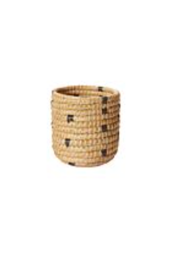 BLACK & NATURAL SPECKLED BASKET- SMALL