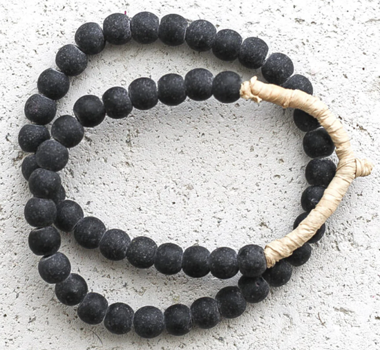 BOHO RECYCLED GLASS BEADS - BLACK