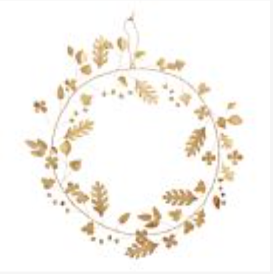 BRASS FALL LEAVES WREATH