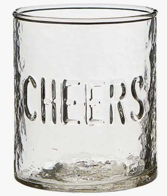 CHEERS HAMMERED GLASS