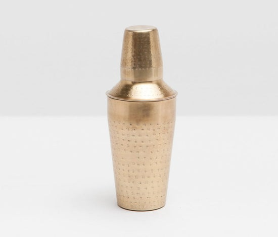 COCKTAIL SHAKER, ETCHED METAL - SMALL