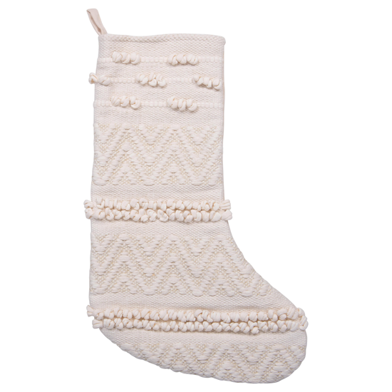 CHRISTMAS STOCKING- CREAM COTTON BLEND